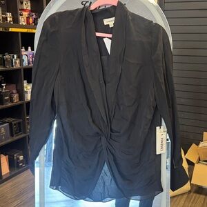 L'AGENCE Black Wrap Blouse